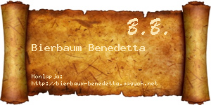 Bierbaum Benedetta névjegykártya